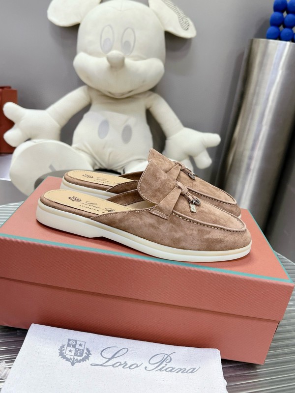 2024 Slippers LP beige suede Half Drag MJ00270