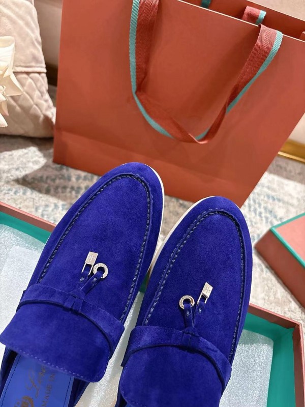 2025 Women LP Blue Suede Loafers LY00260(F)