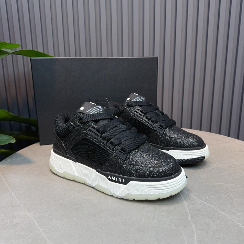 2024 Men Amiri Black Mesh Leather Sneakers MJ00360