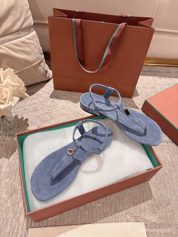 2025 Women LP Blue Suede Slippers LY00250
