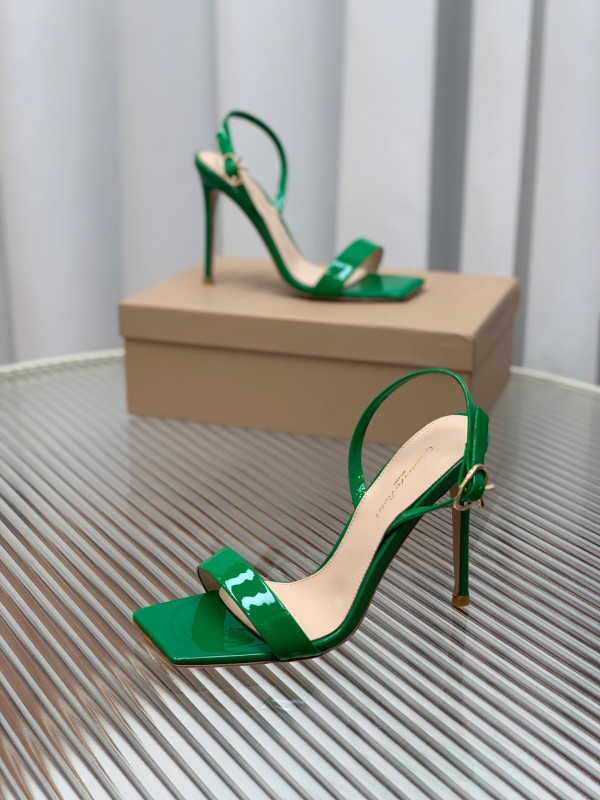 2025 Women Gianvito Rossi Green Patent Leather Sandals