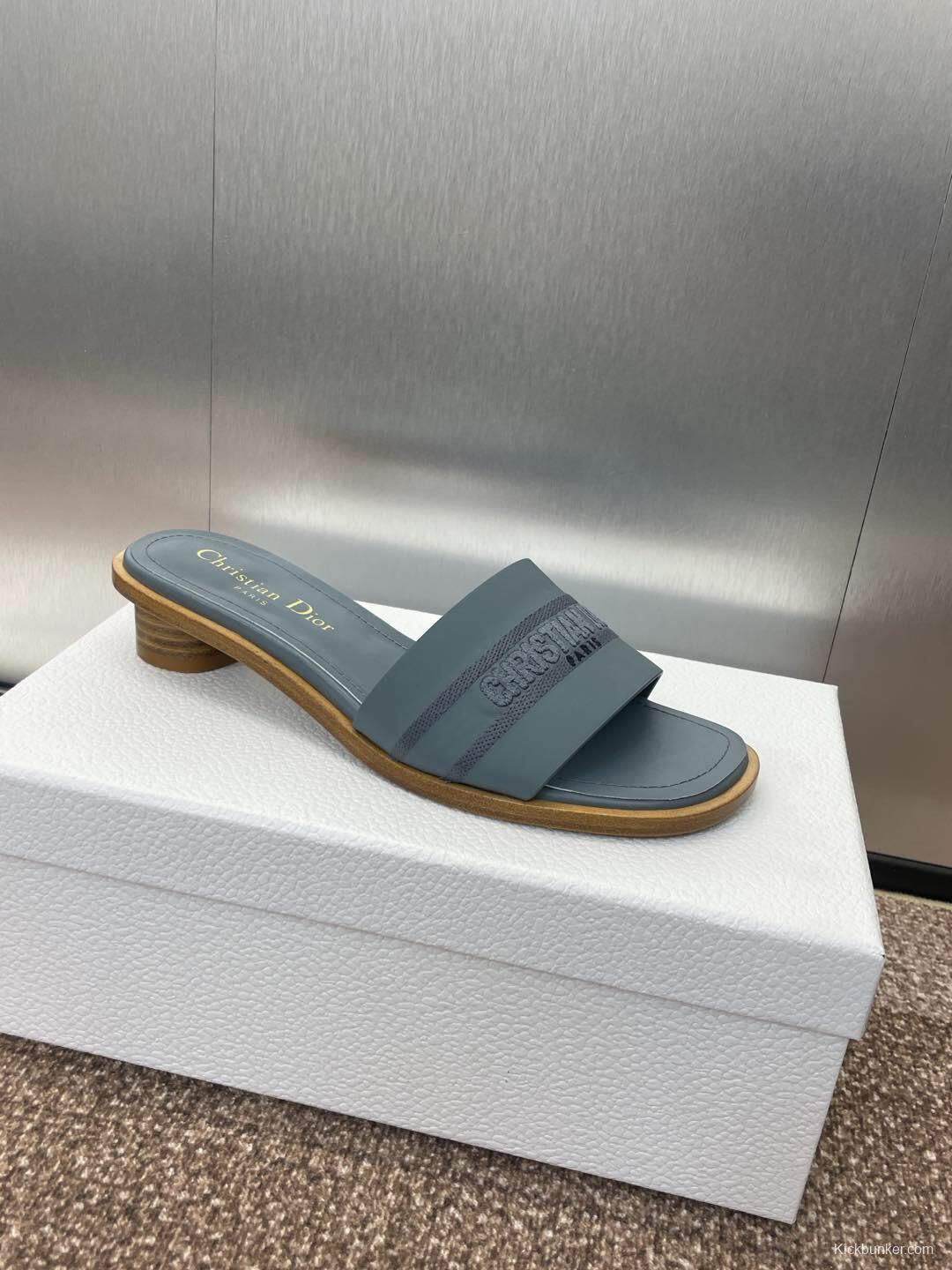 2025 Slippers Dior Gray Fabric Slippers