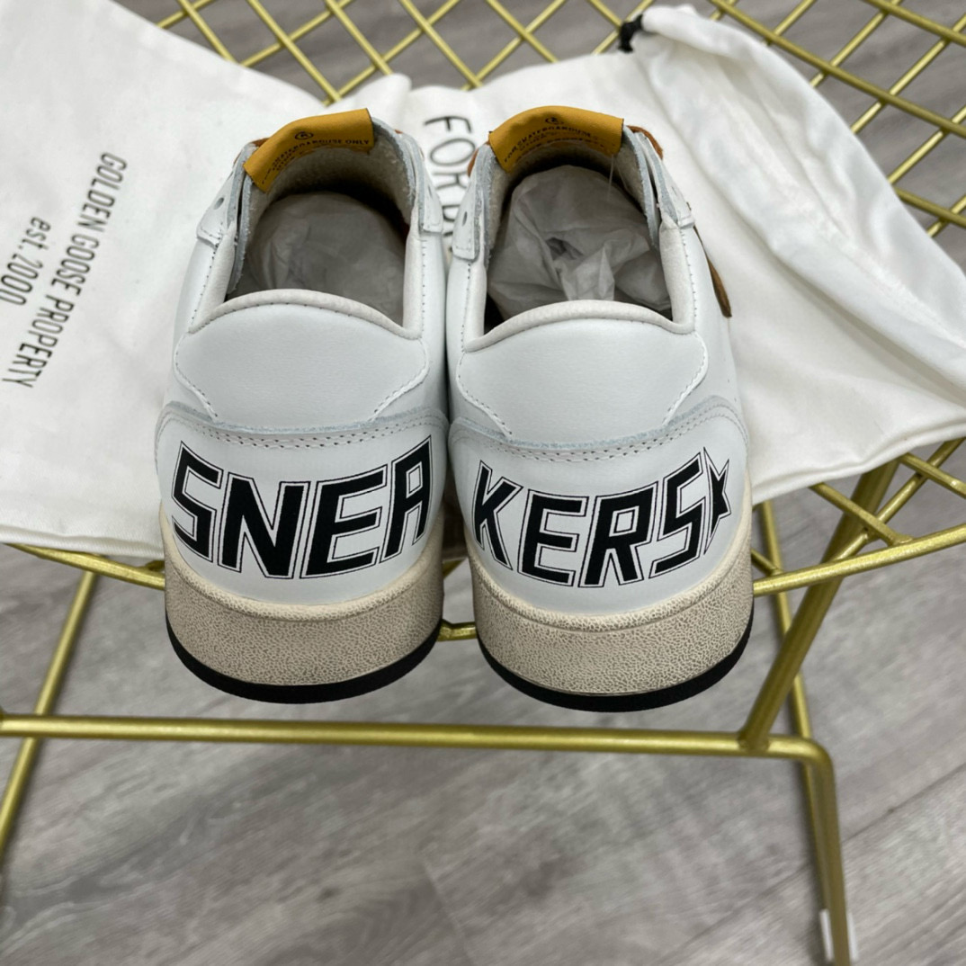 2024 Unisex GGDB White Brown Leather Sneakers MJ00260