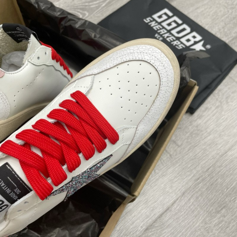 2024 Unisex GGDB White Red Leather Low-Top Sneakers MJ00260