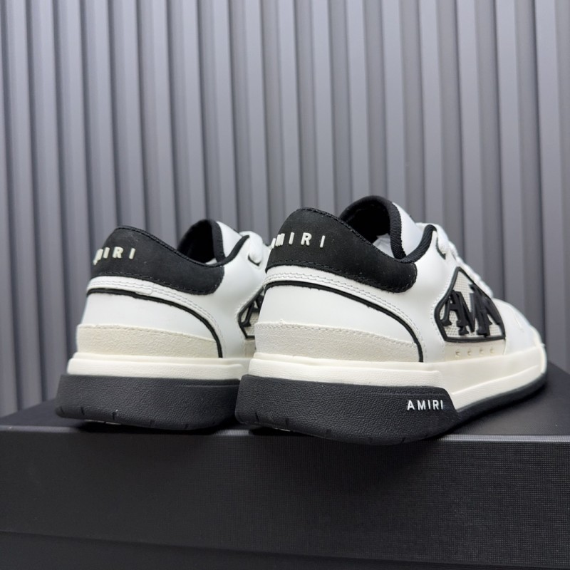 2025 Unisex Amiri White Black Leather Sneakers MJ00360