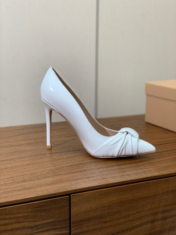 2025 Women Gianvito Rossi White Leather Pumps KFY00300