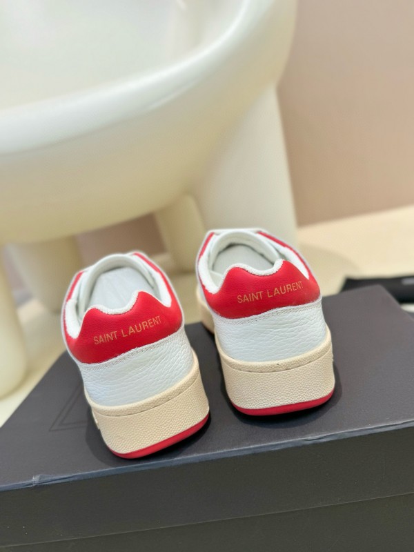 2024 Unisex Yves Saint Laurent White Red Leather Casual SL61 MJ00350