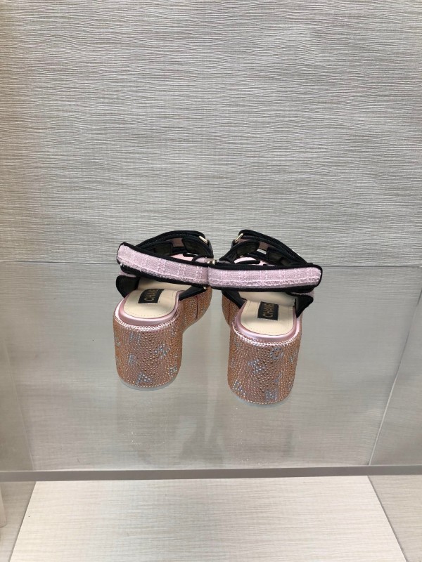 2025 Women Chanel Pink Leather Sandals LY00330