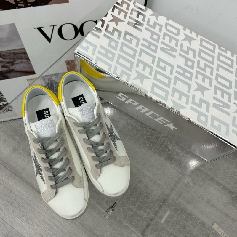 2025 Women GGDB White Grey Silver Glitter Yellow Leather Suede Sneakers