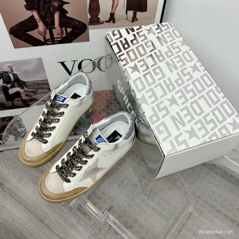 2025 Women GGDB White Grey Leather Sneakers