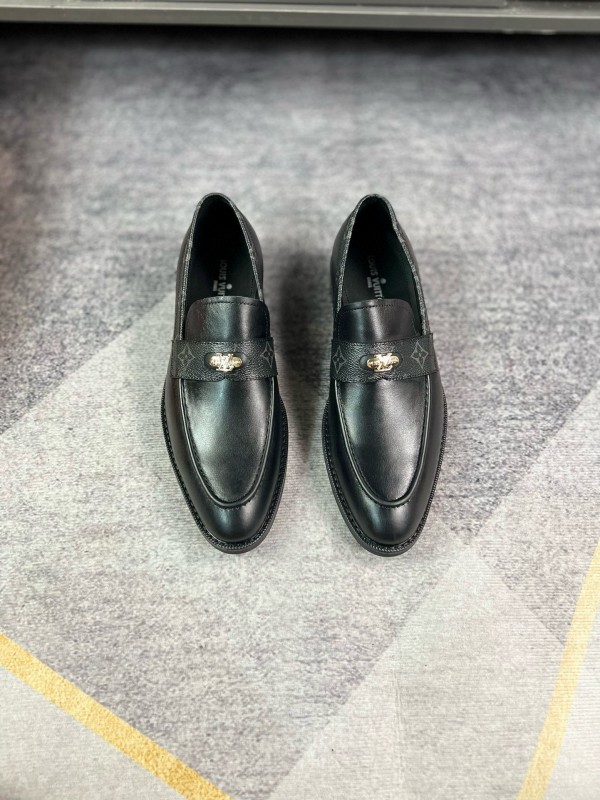 2024 Men Louis Vuitton black cow leather leather dress shoes MJ00290