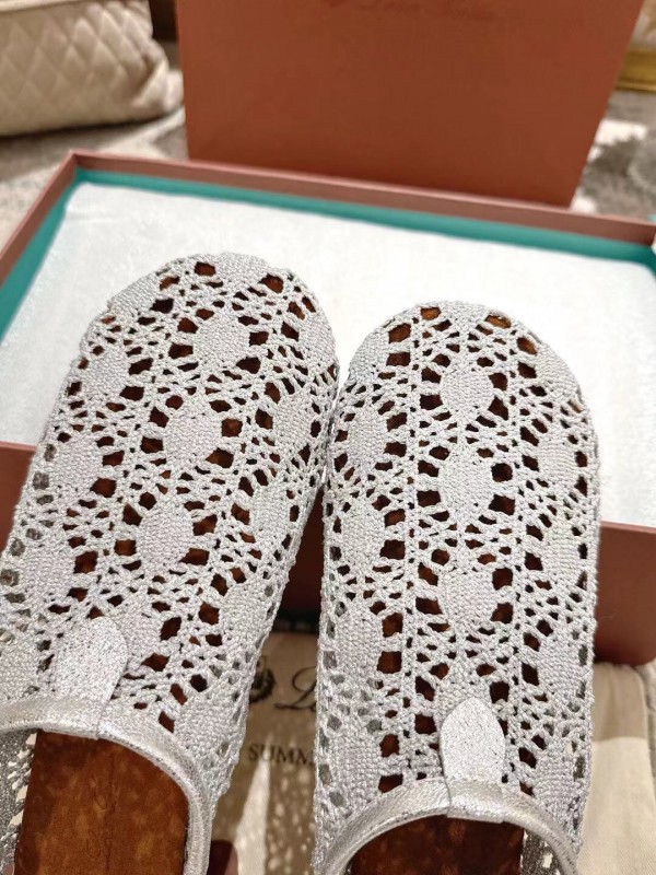 2025 Women LP White Knitted Ballet Shoes LY00250