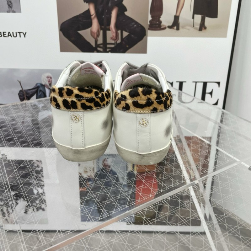 2025 Women GGDB White Grey Leather Suede Sneakers