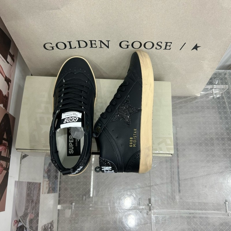 2024 Unisex GGDB Black Leather High Top Sneakers MJ00300