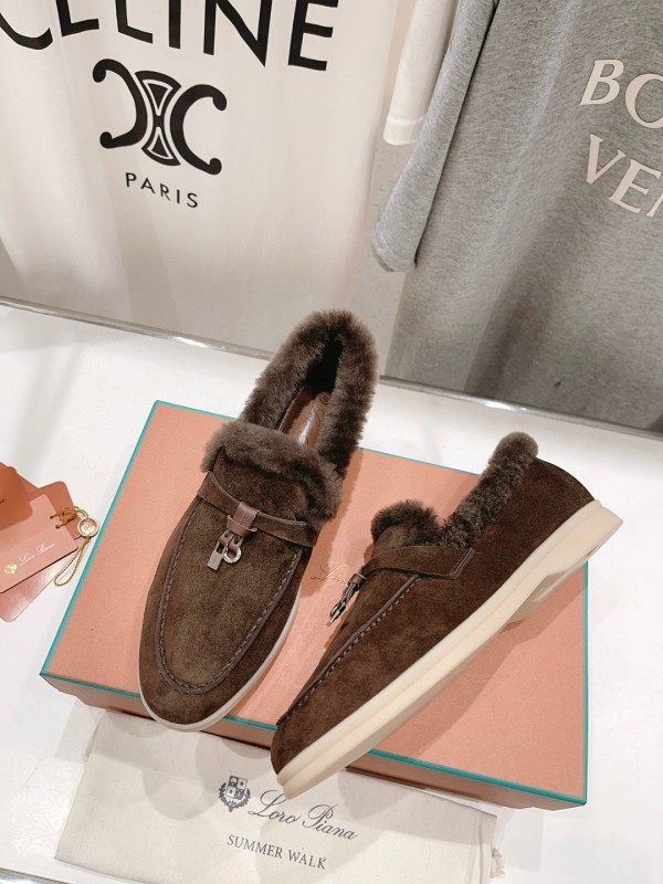 2024 Women Le Parmentier Brown Suede Shearling Loafer MJ00310