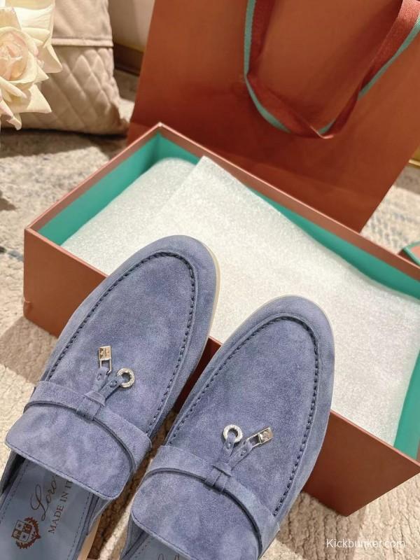2025 Women LP Blue Suede Slippers LY00260