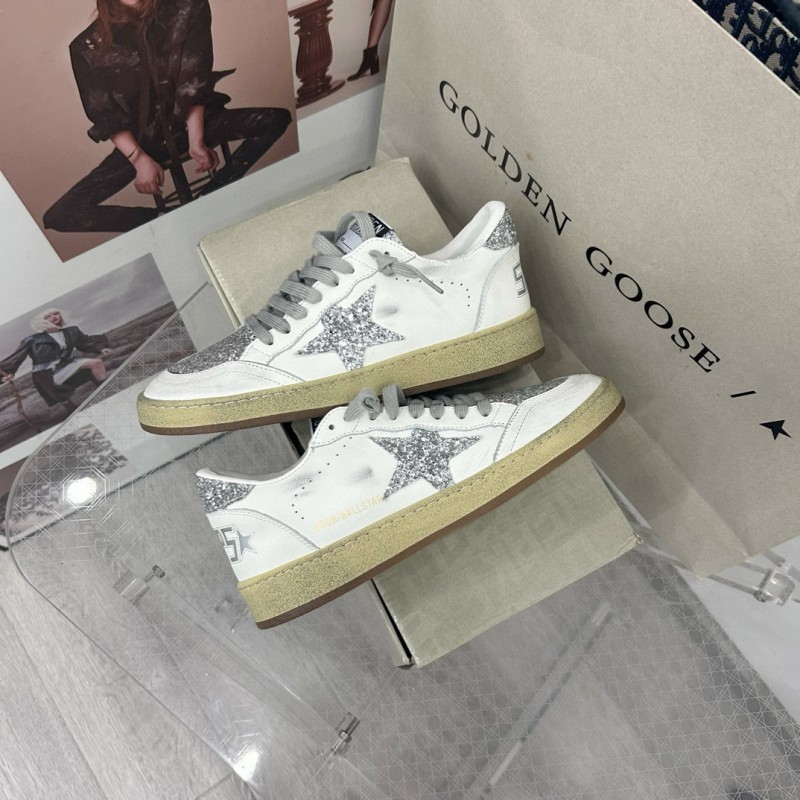 2024 Women GGDB White Silver Leather Suede Sneakers MJ00260