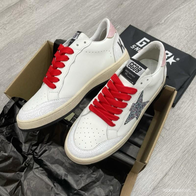 2024 Unisex GGDB White Red Leather Low-Top Sneakers MJ00260