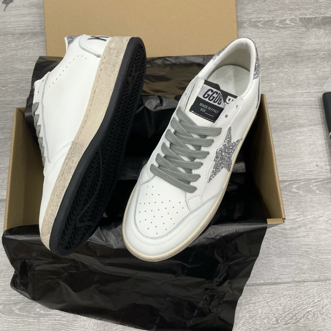 2024 Unisex GGDB White Grey Leather Sneakers MJ00260