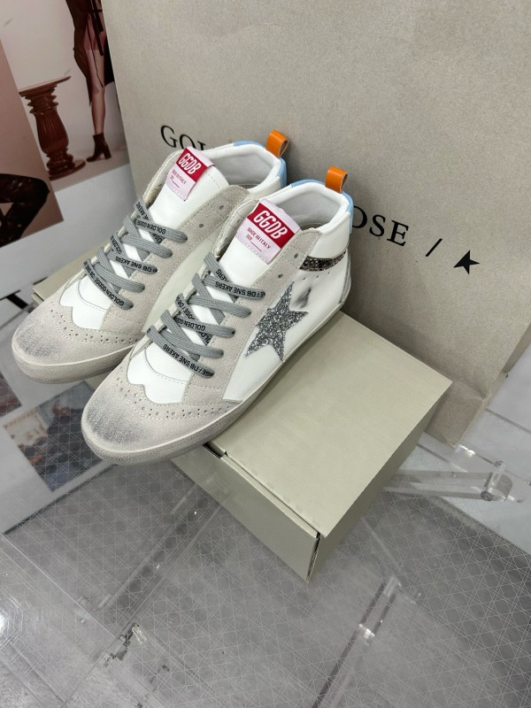 2024 Unisex GGDB White Grey Suede Leather High-Top Sneakers MJ00300