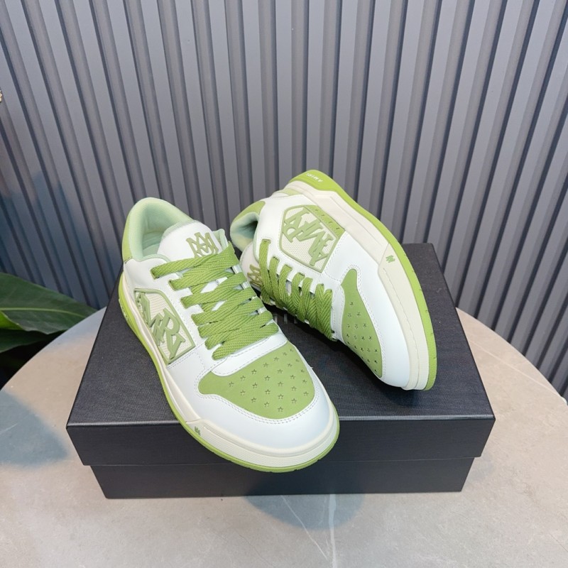 2025 Unisex Amiri Green White Leather Sneakers MJ00360