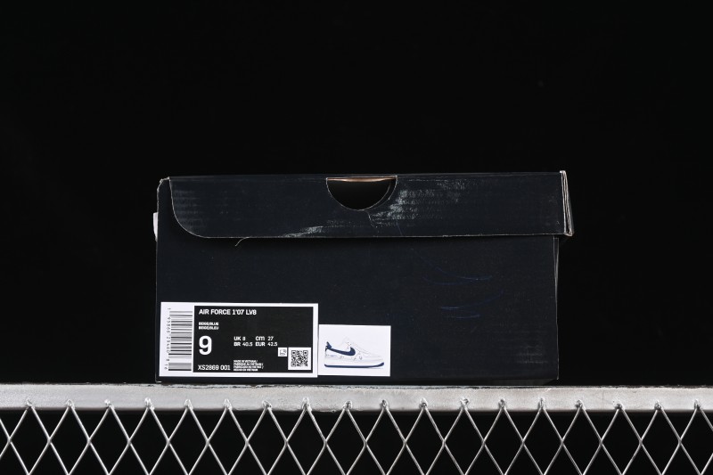 Nike Air Force 1 '07 Low Dior Collaboration Blue Four Small Silver Swoosh Casual Sneakers - XS2869-001