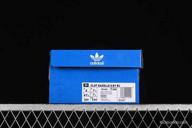 Adidas Originals Gazelle S By JR5408 Clot Collaboration Platform Casual Slip-Resistant Wear-Resistant Low-Top Sneakers