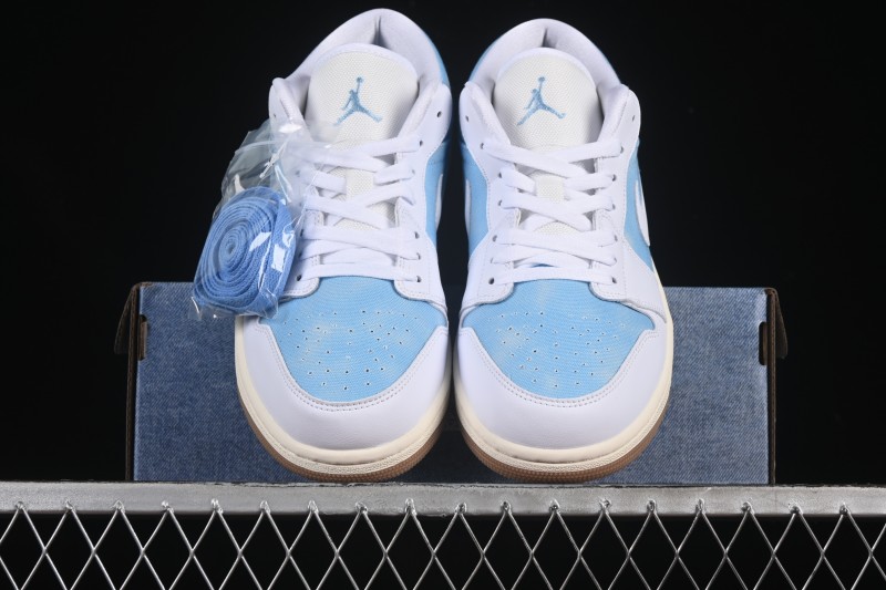 Nike Air Jordan 1 Low Worn Blue Denim Casual Sneakers - HQ2004-400