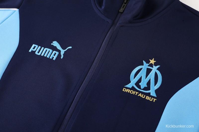 25/26 Olympique Marseille Blue/Navy Full Zipper Jacket +Long Pants