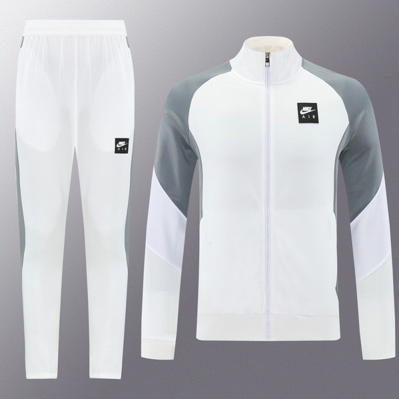 2025 NIKE WHITE/Grey Full Zipper Jacket +Long Pants