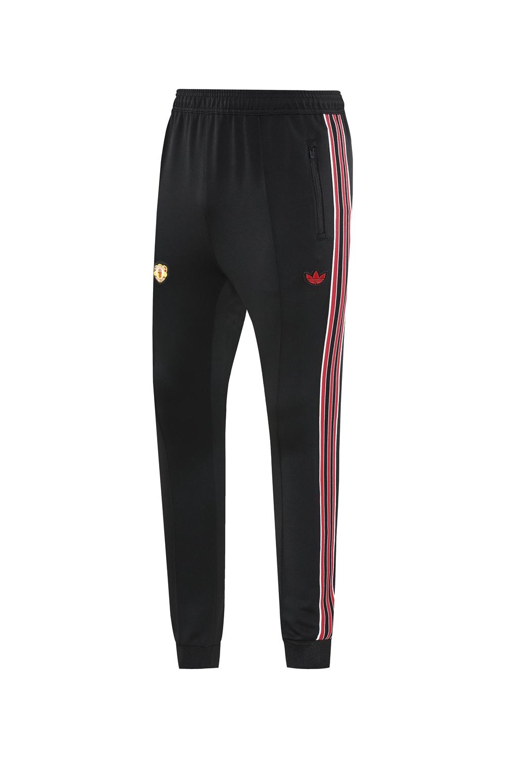 25/26 Manchester United Black Full Hoodie Zipper Jacket +Long Pants