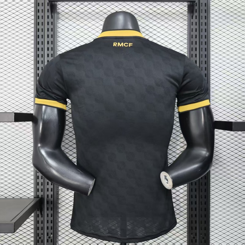 Player Version 25/26 Real Madrid Black with Gold Trim Jersey