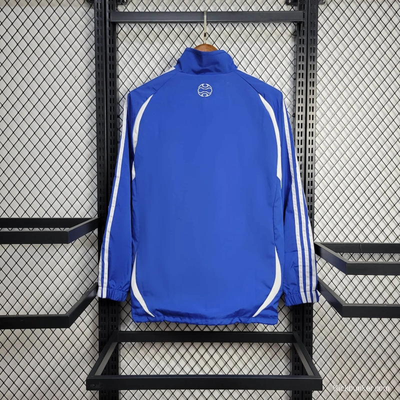 2025 Greece Jacket White/Blue Windbreaker
