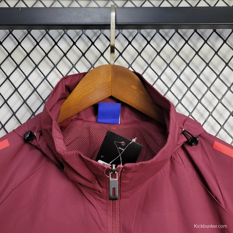 25/26 Bayern Munich Jacket Wine Windbreaker