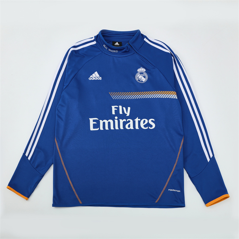 Retro 13/14 Real Madrid Color Blue Half Zipper Jacket