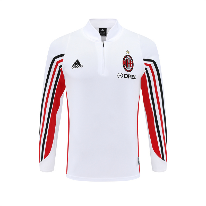 Retro 03/04 AC Milan White Half Zipper Jacket