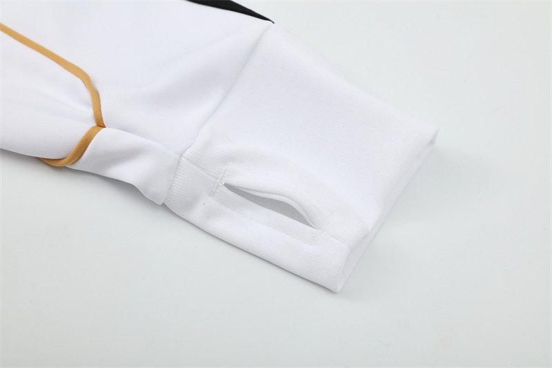 Retro 11/12 Real Madrid White Half Zipper Jacket