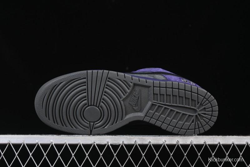 Nike Supreme x Dunk SB Dunk Low Casual Skate Shoes Gray Purple - HQ8487-500