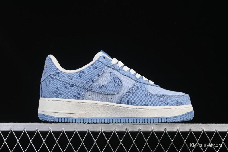 Nike Air Force 1 '07 Low LV Collaboration Light Blue Casual Sneakers - YF9511-823