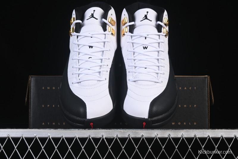 Nike Air Jordan 12 Retro Taxi Gold Buckle Basketball Shoes - CT8013-117