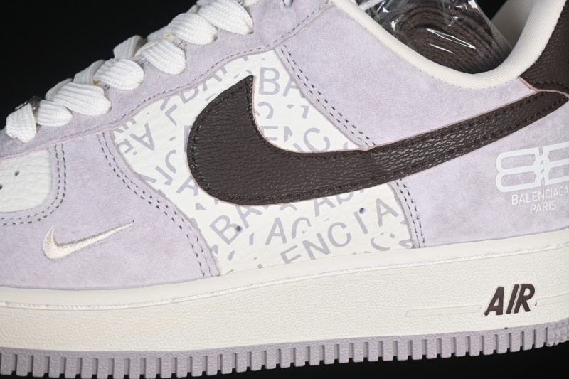 Nike Air Force 1 '07 Low Balenciaga Collaboration White Brown Casual Sneakers - YF9511-806