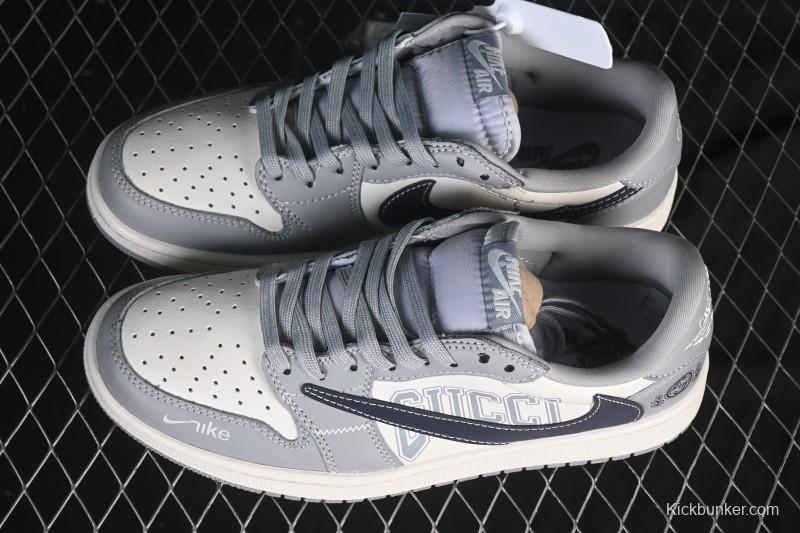 Nike Travis Scott x Fragment Design x Air Jordan 1 Low OG SP AJ1 Low-Top Casual Sneakers - LD2025-023