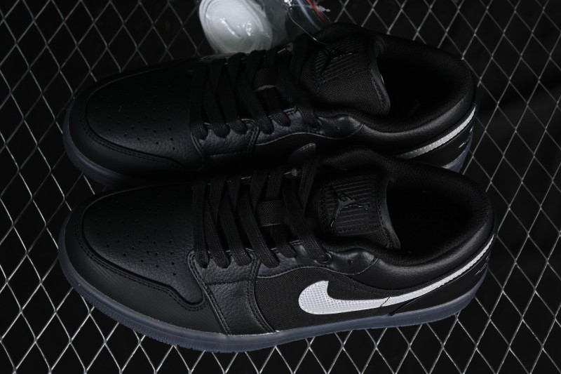 Nike Air Jordan 1 Low AJ1 Black White Canvas Patch Low Top Casual Basketball Shoes - HV5968-001