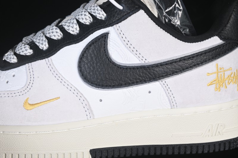 Nike Air Force 1'07 Low Casual Sneakers in White Black Gray - YF9511-805