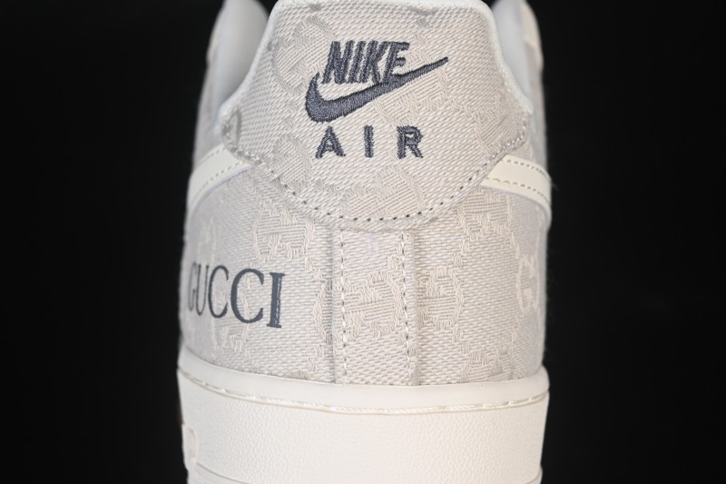 Nike Air Force 1 '07 Low Gucci Collaboration Smoke Grey Gum Low-Top Casual Sneakers - DK0188-084