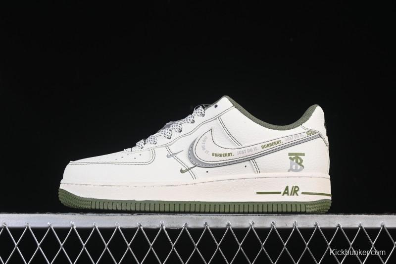 Nike Air Force 1 '07 Low Burberry Collaboration Military Green Embroidery Casual Sneakers - JP8028-003