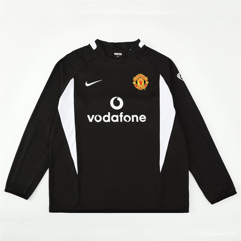 Retro 02/03 Manchester United Black Half Zipper Jacket