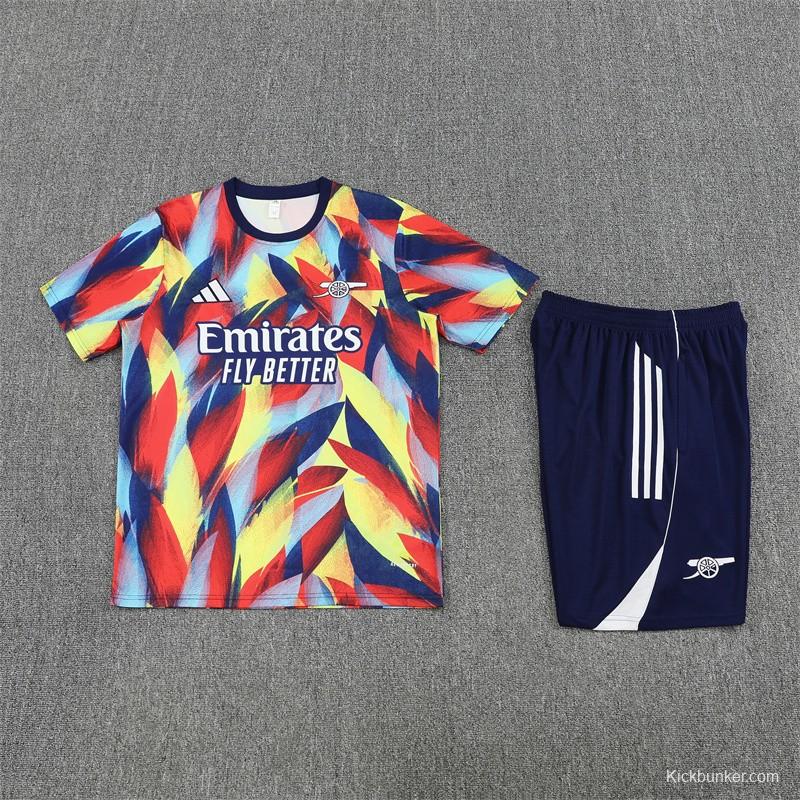 25/26 Arsenal Yellow Red Camouflage Short Sleeve Jersey+Shorts With XS