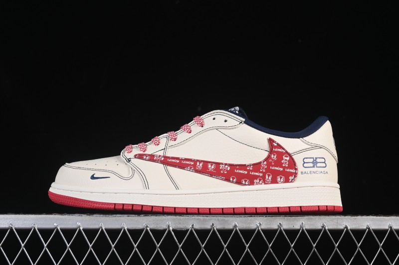 Jordan Air Jordan 1 Low OG SP Travis Scott x Fragment Design x Air Jordan 1 Low Collaborations with Reverse Swoosh Print - DS2025-001