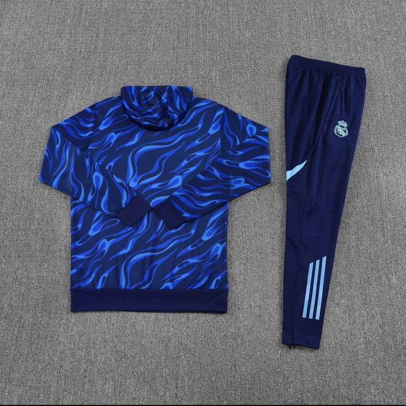 25/26 Real Madrid Blue Hoodie +Long Pants